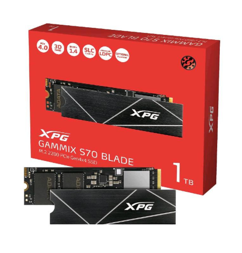 ADATA SSD GAMING INTERNO XPG GAMMIX S70 BLADE 1TB M.2 PCIe R/W 7400/5500 WITH HEATSINK